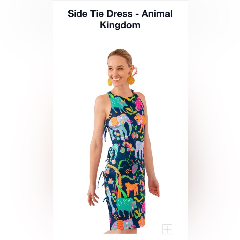 Gretchen Scott Side Tie Dress- Navy Animal Kingdom XS